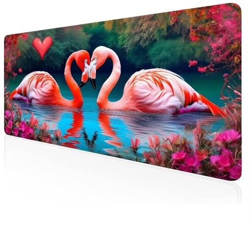 Tapis de Souris Gamer Oiseaux de feu Grand Tapis de Souris XXXL de Jeu avec Bords Surpiqués et Dos Antidérapant, sous-Main pour Clavier et Souris, Tapis de Bureau Multifonctionnel 60x30 CM F-85