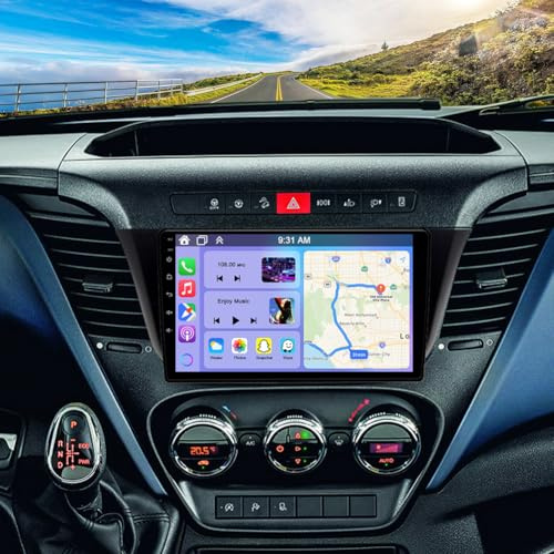 Double Din Car Stereo for Iveco Daily VI 2014-2021 with Wireless Carplay Android Auto, 9 Inch HD Touch Screen 2G+32G Android 13 Car Radio Receiver w/GPS Bluetooth FM BT Wifi SWC AHD Backup Camera