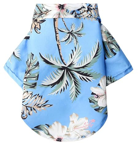 Camisa para Perro Camisetas,Camisas para Perros Pequeños,Camisa Hawaiana para Mascotas,Camiseta Verano para Cachorros,Camisetas para Perros,Mascotas Ropa para Cachorros Pequeños (Azul Cielo L)