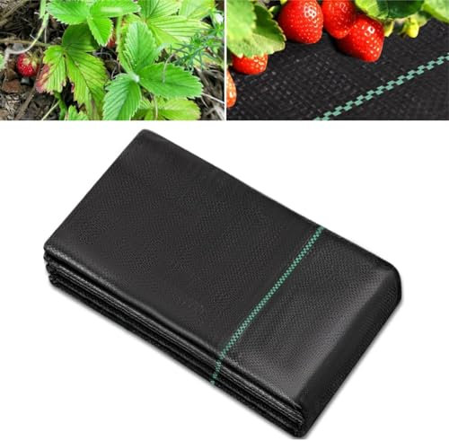 MLZPU Toiles de Paillage 3m x10m, Geotextile, Toile Anti Mauvaises Herbes Jardin, Bache Noire Agricole, Barriere Anti Racine, Contre Les Mauvaises Herbes, Tissu Perméable à l'eau et l'air, Anti-UV