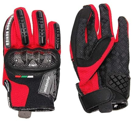 Mud Defeater Motor Motocross Handschuhe Madmotor AHP Motorrad Downhill Bike MTB Mountainbike Offroad rot