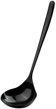 GRÄWE Schöpflöffel Edelstahl 18/10 schwarz poliert, 28,5 cm große Suppenkelle – robust, hitzebeständig, spülmaschinengeeignet, Küchenhelfer & Kochbesteck, Bowlenlöffel