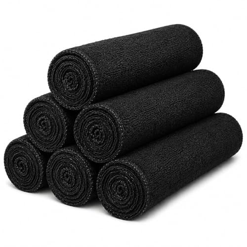 FloraVigo Lot de 6 Serviettes de Sport en Microfibre, Serviettes de Yoga Fitness pour Hommes et Femmes, Serviettes de Bain, séchage Rapide et absorbantes, 75 cm x 35 cm