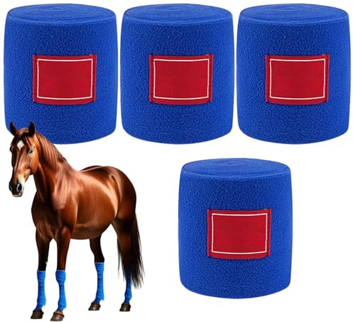 Youding Vet Wrap pour Chevaux | Bandes De Jambe pour Chevaux D'Écurie - 4 Bandes de Protection Souples pour Équitation Soins Écurie Randonnée Équestre Entraînement Récupération