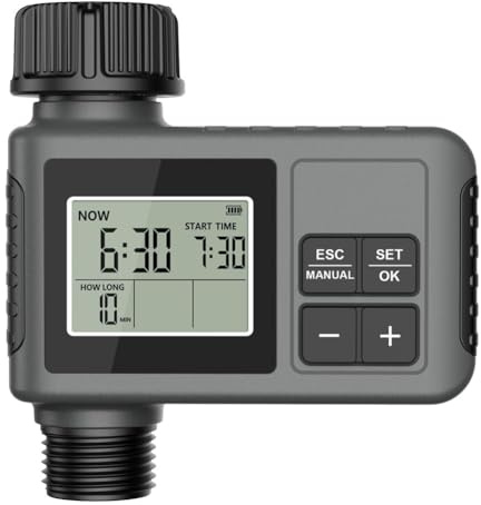 FUBESK Bewässerungscomputer Bewässerung Timer Controller für Garten mit LCD-Bildschirm, IP55 wasserdicht, 3 Modi und Kindersicherung