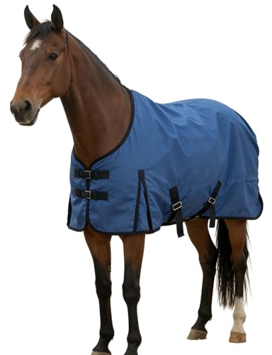 RXYNLL Regendecke Pferd 145 135 155 Outdoordecke Wasserdichte Decke, mit Innenfutter 1200D-blau-125cm