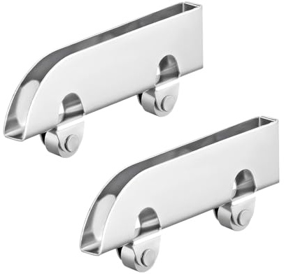 Qrity 4 Stück Edelstahl Schiebetürrolle für 5 mm Glasstärke, Müheloser Gleitlauf, für Schiebetüren Fenstertüren Und Terrassentüren