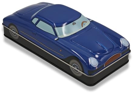 MediMuc Retro Car Blau Minidose, Aufbewahrungsdose, Bonbondose, Blechdose, lebensmittelecht, BPA frei, Maße 19,2 x 8,6 x 2,8cm Volumen ca. 460ml