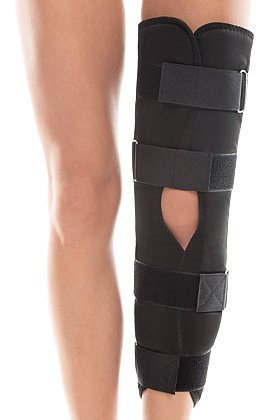 TOROS-GROUP Ortopédico Bisagra Larga Estabilizador Rótula Refuerzo De Apoyo De La Rodilla Ajustable 40 cm Negro