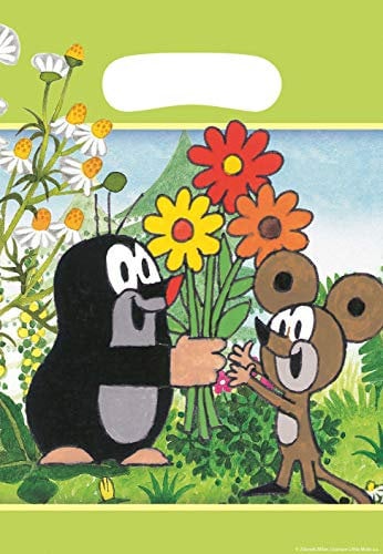 Amscan 997215 - Partytüten Der kleine Maulwurf, 8 Stück, 23 x 16,5 cm, Mitgebsel, Kindergeburtstag