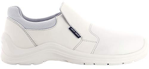 Safetyjogger Gusto Berufsschuh S2 aus Leder mit Stahlkappe, Slipper für Pflege, Medizin, Gastronomie, rutschhemmend, antistatisch, wasserabweisend SRC (44)