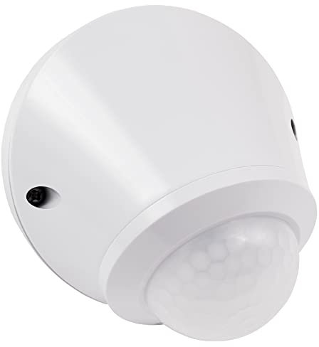 McShine - IR Bewegungsmelder Außen IP65 | LX-2736 | LED geeignet, 360° 8m Reichweite, Dämmerungs Empfindlichkeit: 3-2.000 Lux einstellbar, 94x72mm, weiß