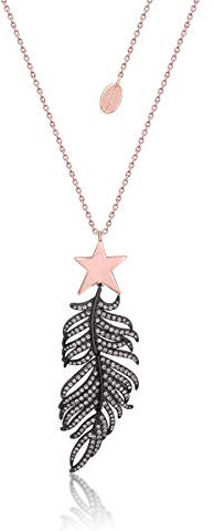 Disney Couture Kingdom Dumbo Halskette vergoldet Kristall magische Feder, Kristall Roségold