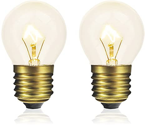 Visther 40 Watt Oven Light Bulb G45, 300℃ Hight Temp Appliance Light Bulbs Replacement for Oven, Refrigerator, Microwave, E26 Medium Base, 110 to 130 Volt, Dimmable 2-Pack