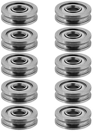 ASHATA 10 Stücke U604ZZ 3D-Drucker-Riemenscheibenradlager, U-Nut-Riemenscheibenlager für 3D-Drucker, Ersatz-Extruderzubehör für 3D-Drucker, 4 * 13 * 4 mm