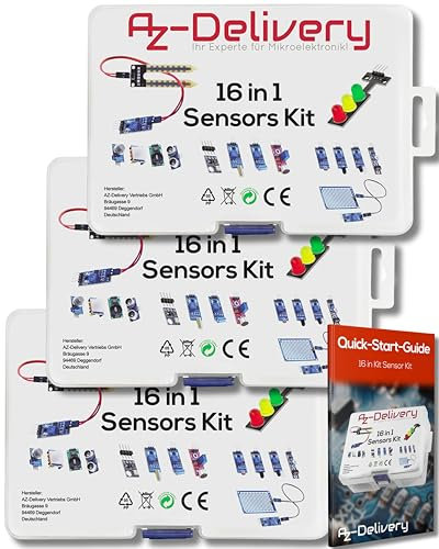 AZDelivery 3 x 16 in 1 Kit Zubehörset mit Sensoren und Modulen kompatibel mit Arduino und Raspberry Pi inklusive E-Book!