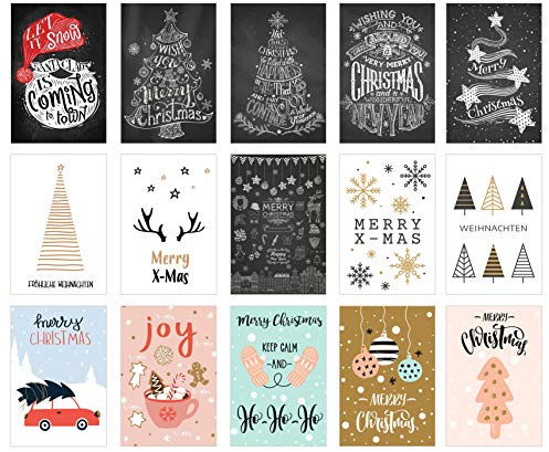 Edition Seidel Set 30 Weihnachtspostkarten (2x15) Weihnachten Karten Postkarten Weihnachtskarten