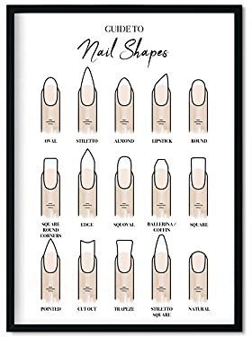 Nail Shapes Salon Wall Art Print - Manicure Wall Décor - Beauty Technician Poster