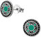 The Rose & Silver Company Women 925 Sterling Silver Green and Black Ethnic Tribal Stud Earrings
