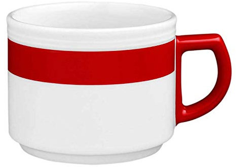 Seltmann 001.680966 Vitalis 34929 - Juego de tazas de porcelana (6 unidades, 0,18 L, 7,7 cm de diámetro, 6,2 cm de altura, redondas con relieve), color rojo