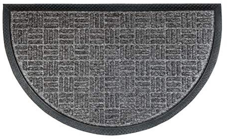 deco-mat Robuster Fußabtreter für Aussen + Innen - Türmatte rutschfest mit Gummi-Bürste - Schmutzfangmatte für Haustür - Fußmatte Grau - HR 45 x 75 cm