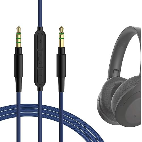 GEEKRIA QuickFit Audiokabel mit Mikrofon, kompatibel mit Sony WH-1000XM5 1000XM4 XB910N XB900N Kabel, 3,5 mm AUX-Ersatzkabel mit Inline-Mikrofon und Lautstärkeregler (1,2 m)