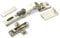 2 x Salice cerniera universale per porta in vetro o a specchio 110° con piastra di montaggio trasversale altezza 3 mm con viti Euro, regolazione eccentrica