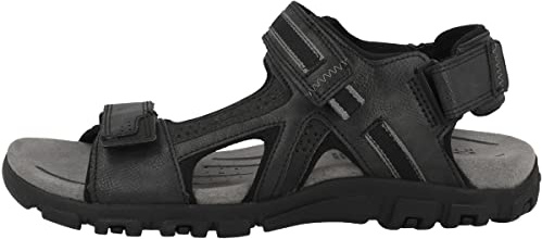 Geox Herren Uomo Strada Sandalen, Schwarz, 44 EU