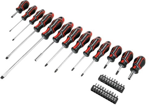 Sealey 33pc GripMAX® Screwdriver & Bit Set - Red - AK4370
