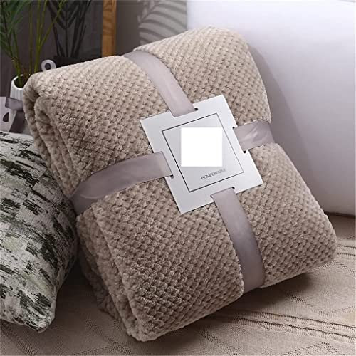 REJOON Flanell-Tagesdecke, Sofa, Decke, Fleece, Mesh, tragbar, Auto, Reiseabdeckung, Geschenk (Color : Gray, Size : 180x200cm)
