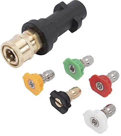 KASturbo - Adattatore per idropulitrice da 1/4, attacco femmina a innesto rapido, adatto per Karcher K2 K3 K4 K5 K6 K7 con 5 ugelli di alimentazione multipli