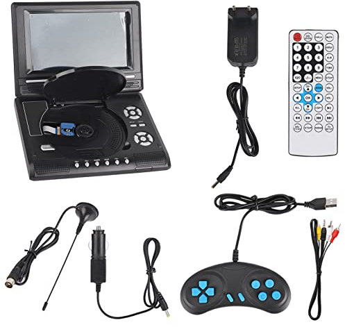 Lecteur DVD Portable de 7 Pouces Lecteur de Carte intégré Lecteur de Télévision de Voiture Voiture à la Maison (Prise UE)