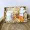 Geschenk zu Weihnachten - Weihnachtskerze mit Seifensterne Orange und kleinem Schutzengel