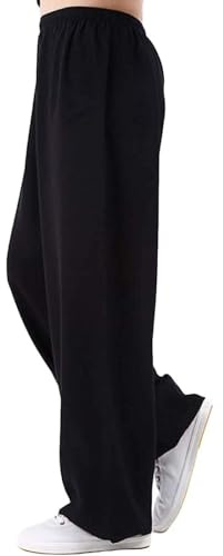 IQOAIJ Pantalones de Kung Fu Tai Chi para mujeres y hombres, pantalones deportivos, ligeros y transpirables, sueltos, pantalones de pierna ancha de Tai Chi,02,XS