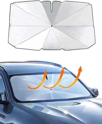 Pluworks Parasol Coche Delantero,Parasol para Parabrisas de Coche,Sombrilla Paraguas Plegable del Coche para Lunas Delanteras,Protector UV para Coche