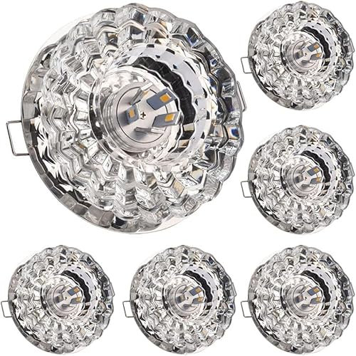 ZCX Downlight sin candado de Cristal de 3W, 5W, luz de Panel de Techo Redonda empotrable de Acero Inoxidable Foco LED Empotrable (Color : 5w, Size : White Light)