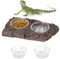 MOGOULUA Gecko Futter Schale Reptilien Doppelnapf für Futter und Wasser mit Plastik Futternapf Reptilienfutter-Kit für Bartagamen Eidechsen Grillen Leoparden
