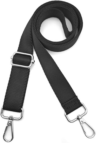 Xundefeng 2.5cm Schwarz Breiter Taschengurt Verstellbarer Schultergurt für Taschen Taschengurte zum Wechseln Schulterriemen - Silber Clip