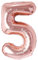 Vthoviwa 32 Zoll Luftballon Zahlen 5 Rosegolden, Luftballon 5. Geburtstag Foil Ballon, 0123456789,10-19,20-25,30,40,50,60,70,80,90, Folienballon 5 Party Dekoration
