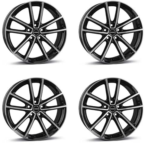 4x Borbet Felgen W 8.0x20 ET45 5x108 black polished glossy kompatibel mit Jaguar E-Pace F-Pace I-Pace XE XF