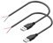 PNGKNYOCN Cavo a pigtail USB corto, 30 cm, 22 AWG, 5 V/3 A, USB A maschio a 2 pin, cavo dati di prolunga per dispositivi USB, installato o di ricambio, cavo di riparazione fai da te (2 pezzi)