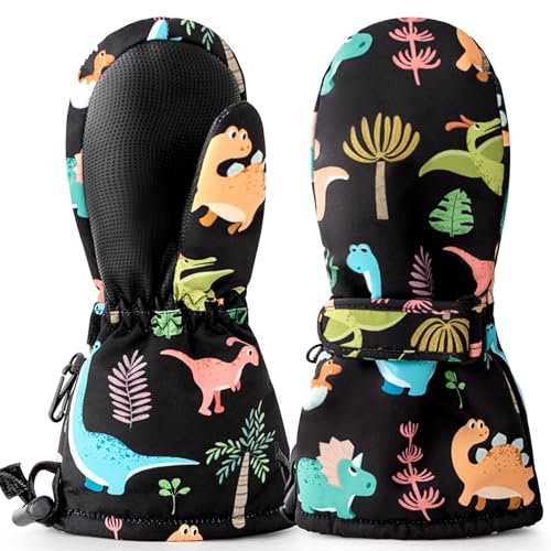 Vihir Gants de Ski Enfants, Moufles Ski Enfant, Gants Chaud Hiver pour Garçon Fille Imperméable Coupe-Vent Respirant pour Ski Snowboard Cyclisme Patinage, 2 à 10 Ans