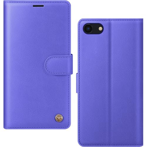 AIMOYU for iPhone SE 2020/2022 Case, iPhone 7/8 Case, Flip Wallet Leather Phone Case with [4 Card Slots] [RFID Blocking] Magnetic Protective Shockproof Cover for iPhone SE/ 7/8 Case - Lake Blue