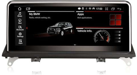 Erisin 10.25 Zoll 8-Kern 4GB RAM+64GB ROM Android 14 Autoradio mit Navi GPS für BMW X5 E70 X6 E71 CCC System Bluetooth Kabelloses CarPlay Android Auto DAB+ WiFi 4G USB Canbus iDrive IPS Bildschirm
