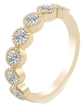 Bishilin Trauring Gold Einzeln, Damen Ring 375 Gold mit Moissanit Verlobungsringe Eheringe ohne Nickel Größe 55 (17.5)