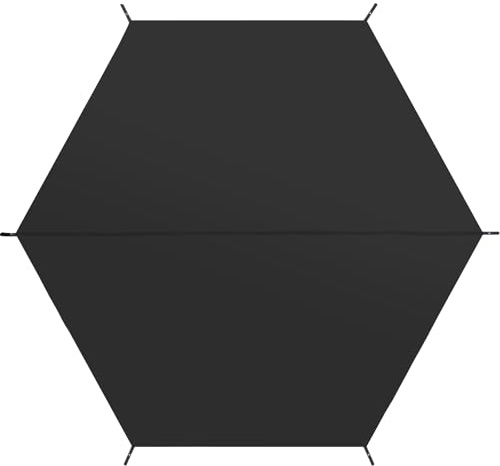 MASTERCANOPY 10x10 Hexagonal Tent Footprint with Storage Bag Black