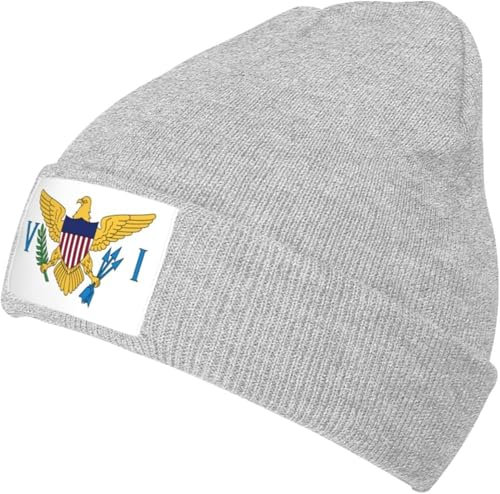 Skull Cap Flag of United States Virgin Islands Cool Gadgets Windproof Cycle Hats Warm Knit Large Baggy Cap for Teenagers, Adults, Fishing