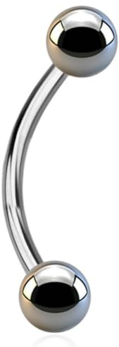 viva-adorno titan G23 böjd barbell piercing banan ögonbrynspiercing intimpiercing Z567, Titan