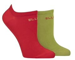 Elle Ladies No Show Socks -Plain Patterned and Striped Soft Breathable Bamboo Material in a Multipack of 2 Size 4-8 (UK, Numeric, 4, 8, Regular, Regular, Coastal Joy Plain)