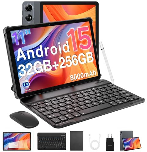 DOOGEE Tab G6+ VIP 2025 Android 15 Gemini AI Tablet 11 Pulgadas FHD+, 4G SIM Tablet con Teclado y Lapiz, 32GB RAM + 256GB ROM/2 TB, 8000mAh, Octa-Core T7280/4G LTE/Widevine L1/BT5.0/GPS/OTG/Face ID